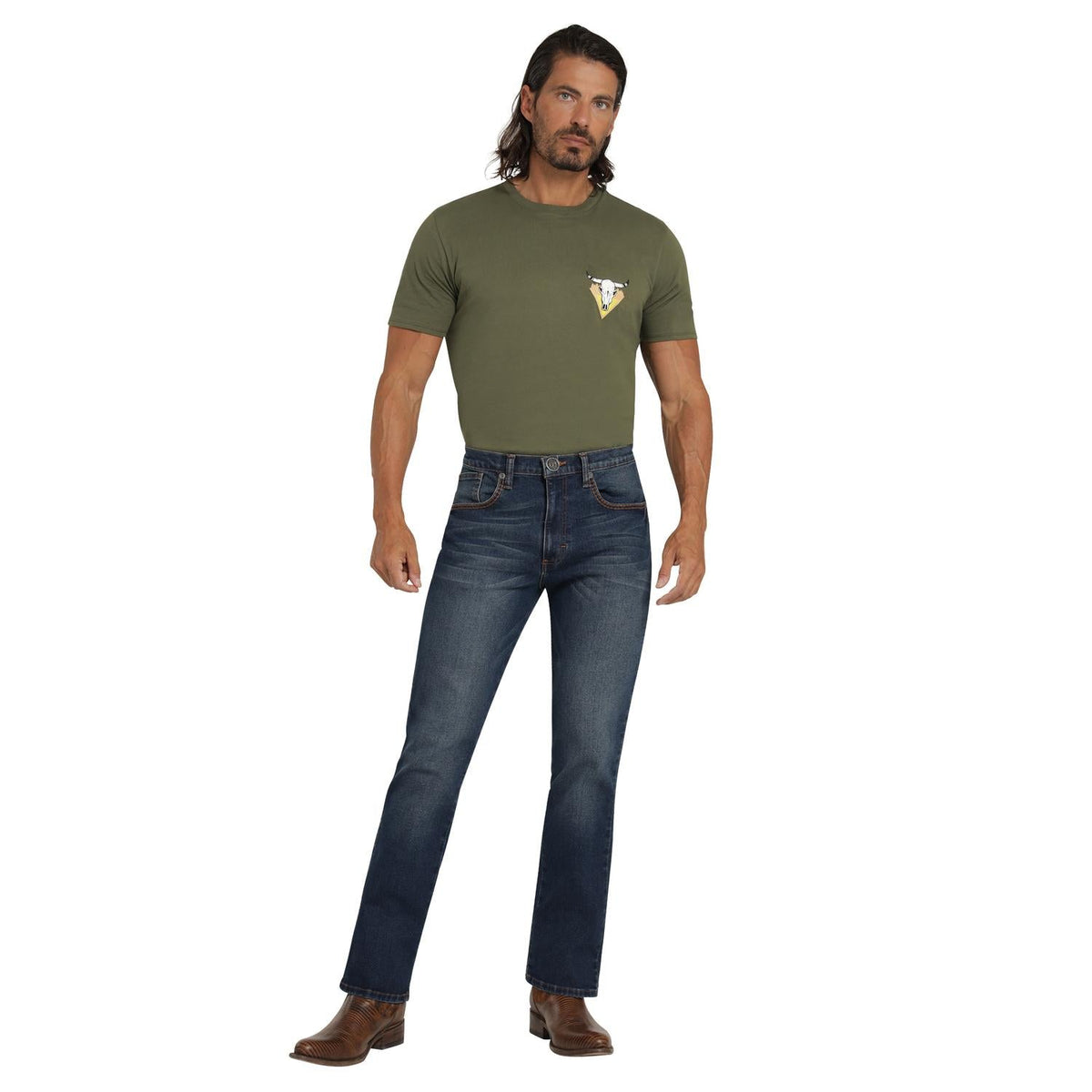 Jeans Hombre Slim Bootcut Western Índigo