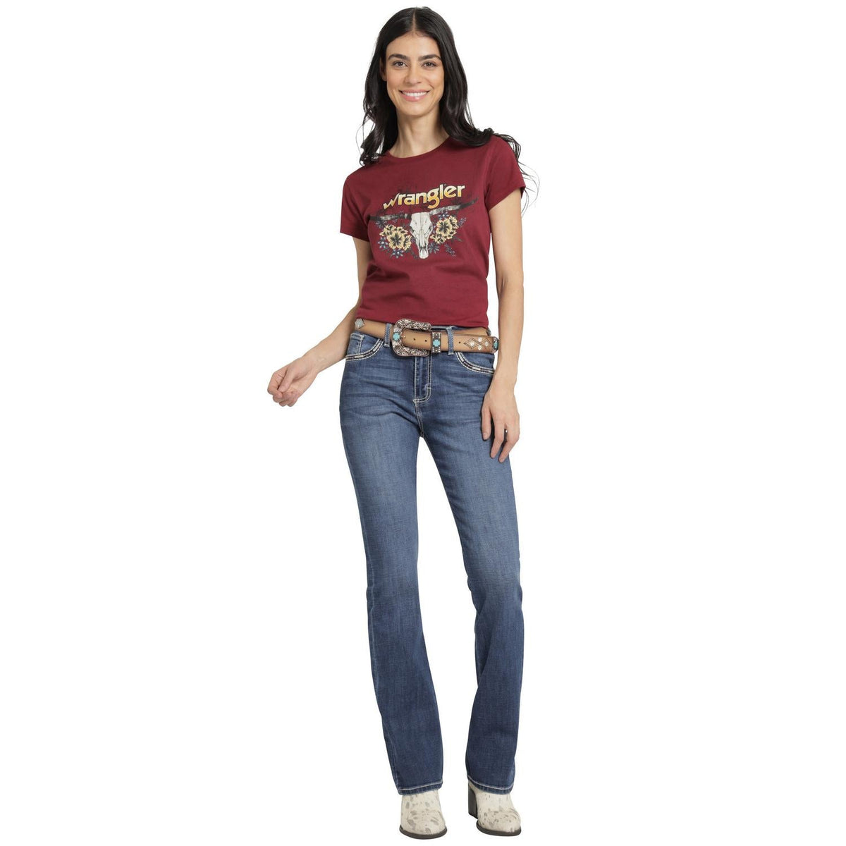Jeans Mujer Tiro Alto Corte Bota Clásico