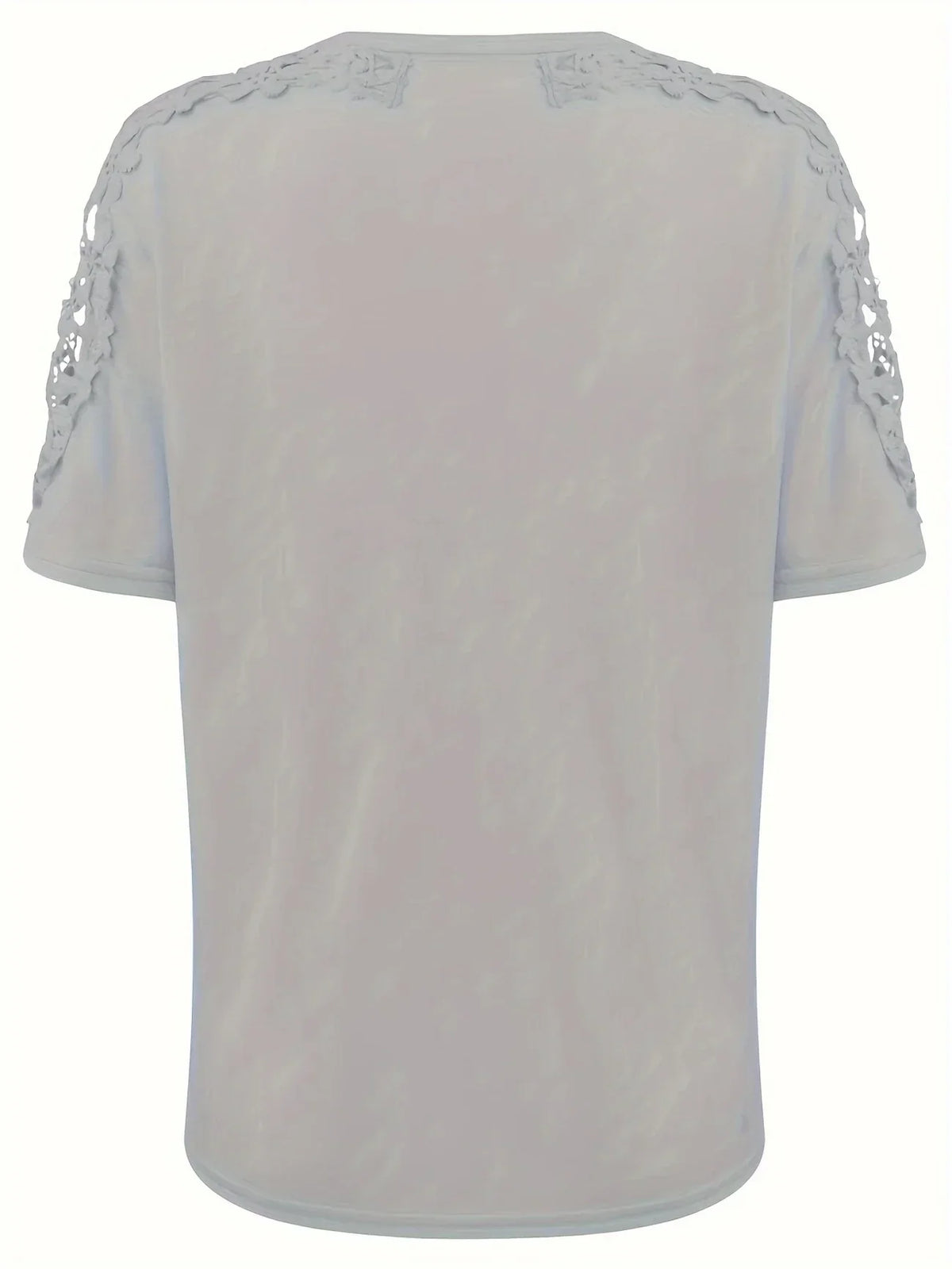Ancuta - Elegante Verano Manga Corta Playera Con Encaje