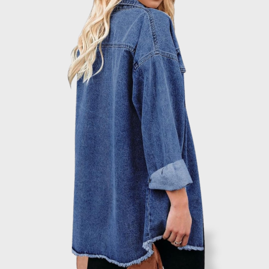 María Chamarra de Mezclilla Oversize Mujer