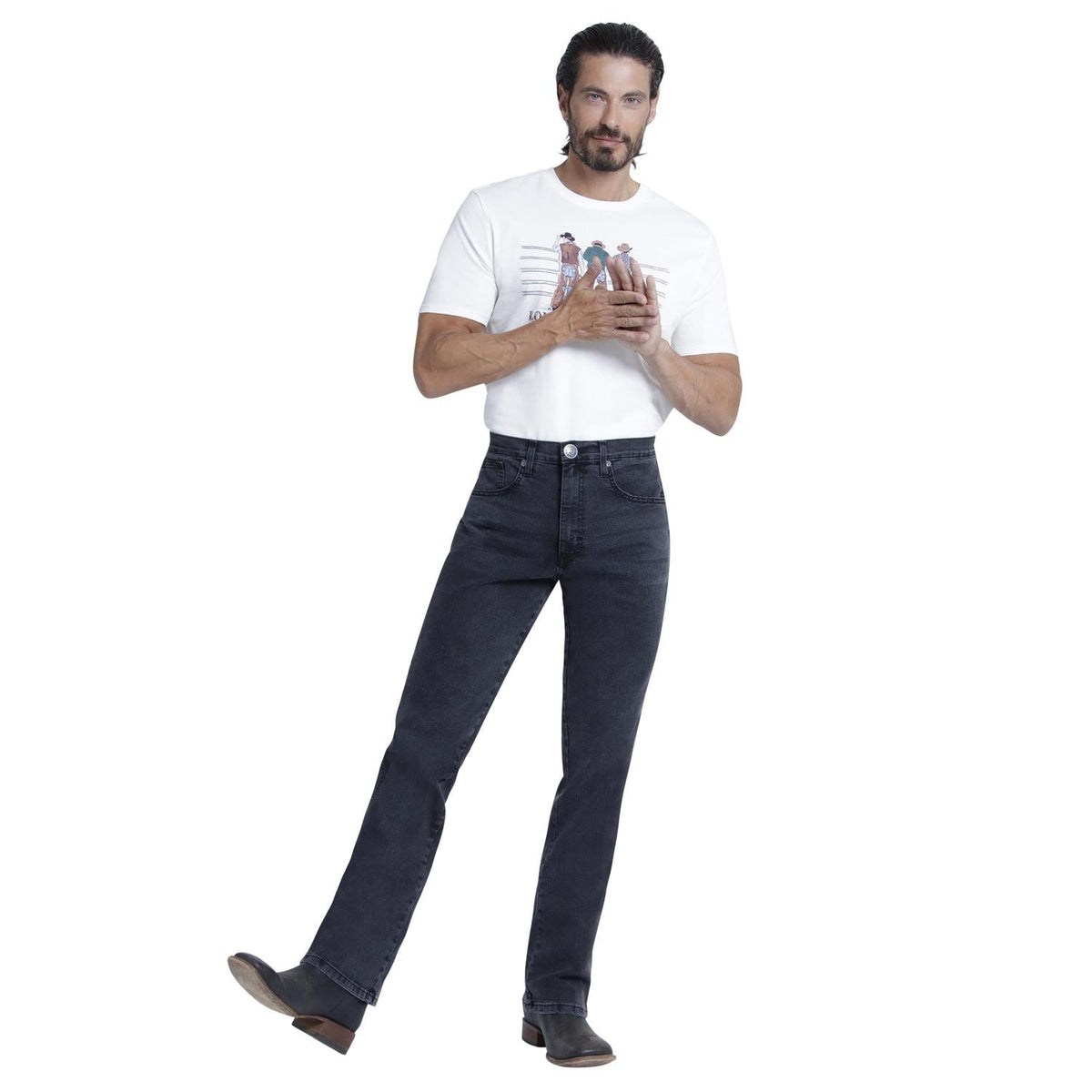 Jeans Hombre Slim Bootcut Gris
