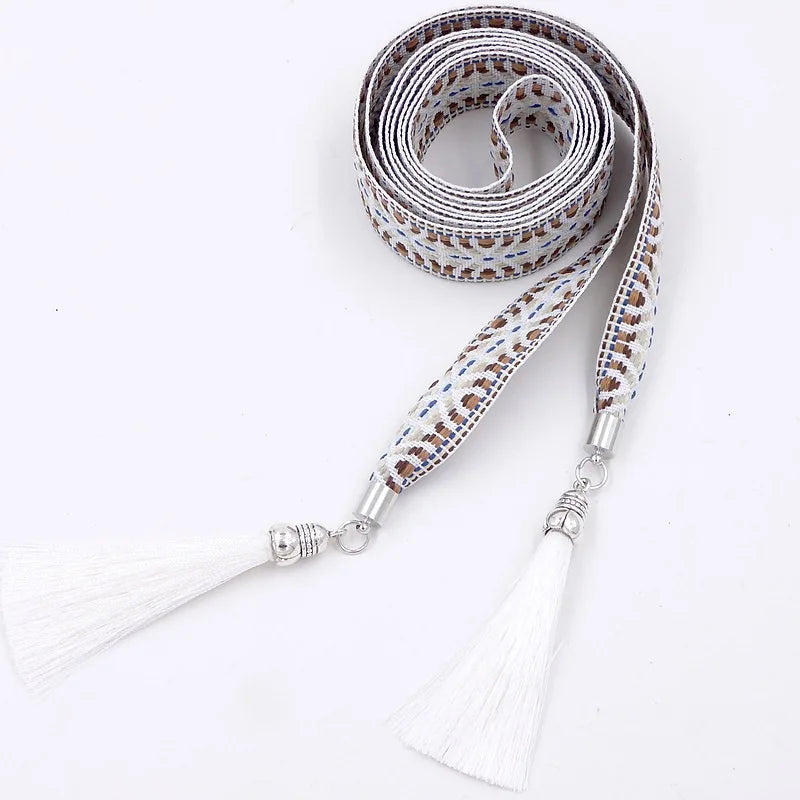 Cinturón de cadena con borlas estilo bohemio étnico chic