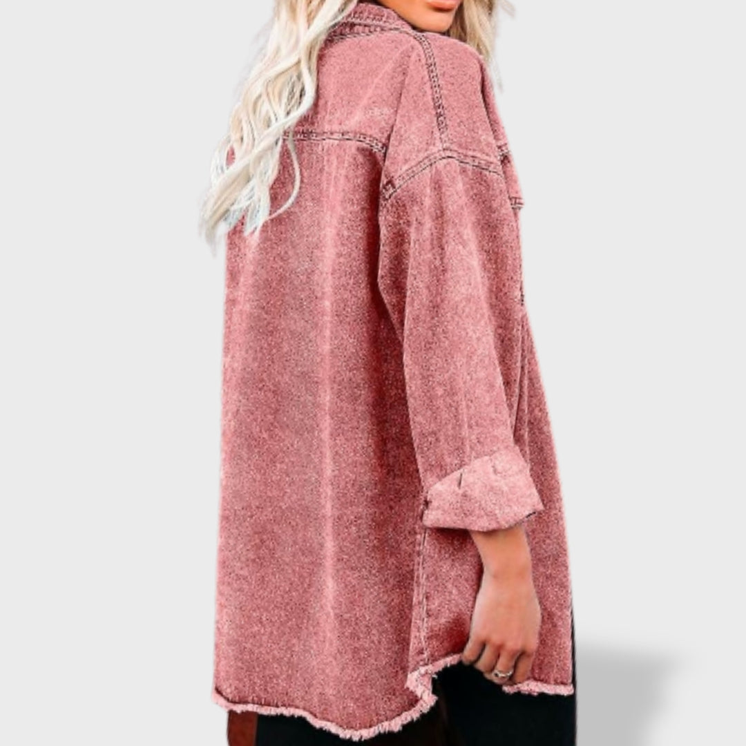 María Chamarra de Mezclilla Oversize Mujer