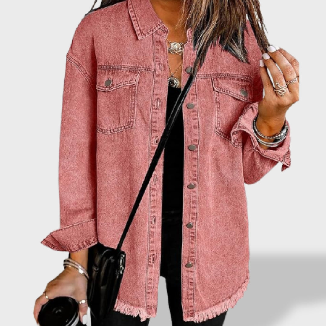 María Chamarra de Mezclilla Oversize Mujer