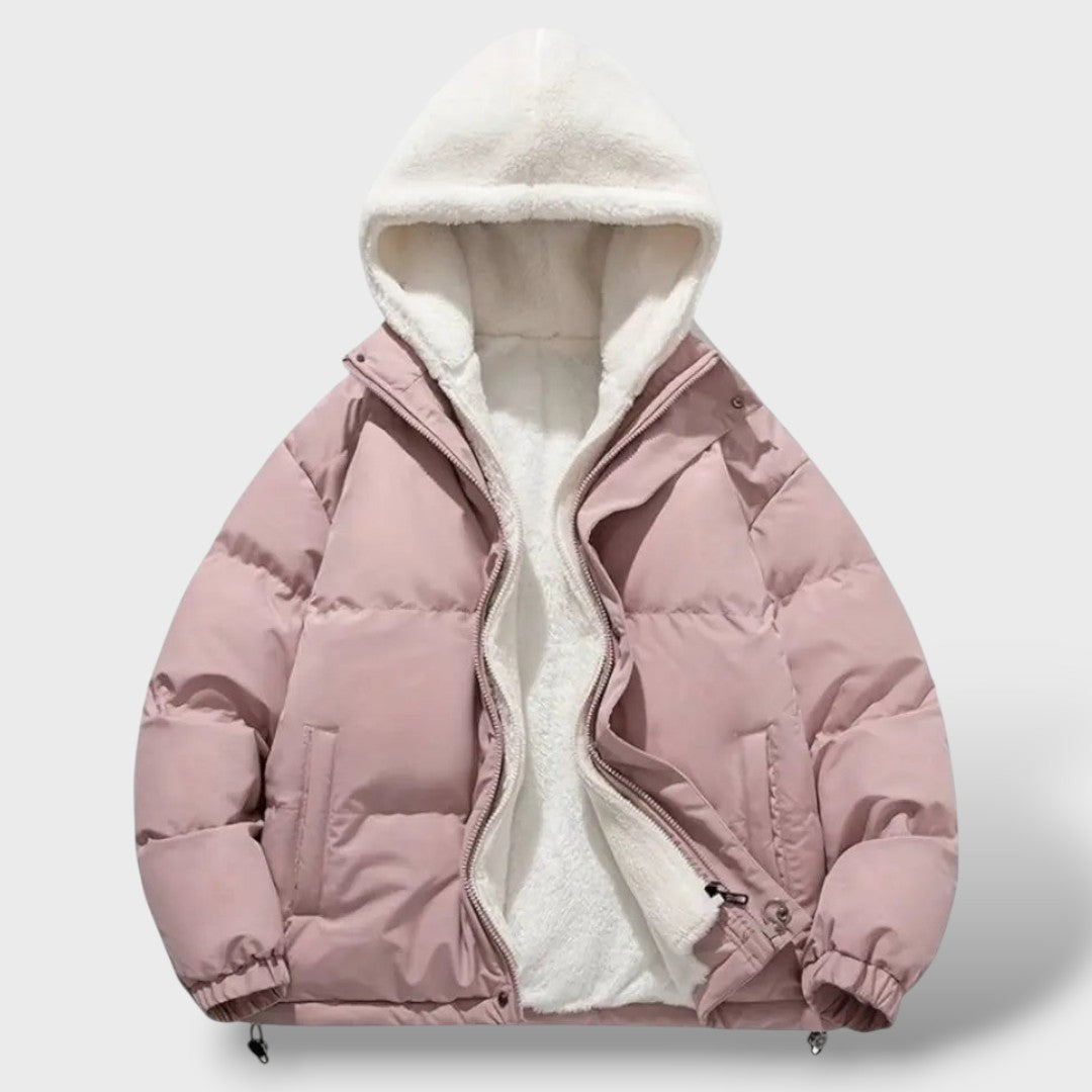 Chamarra de invierno cálida para mujeres con cierre