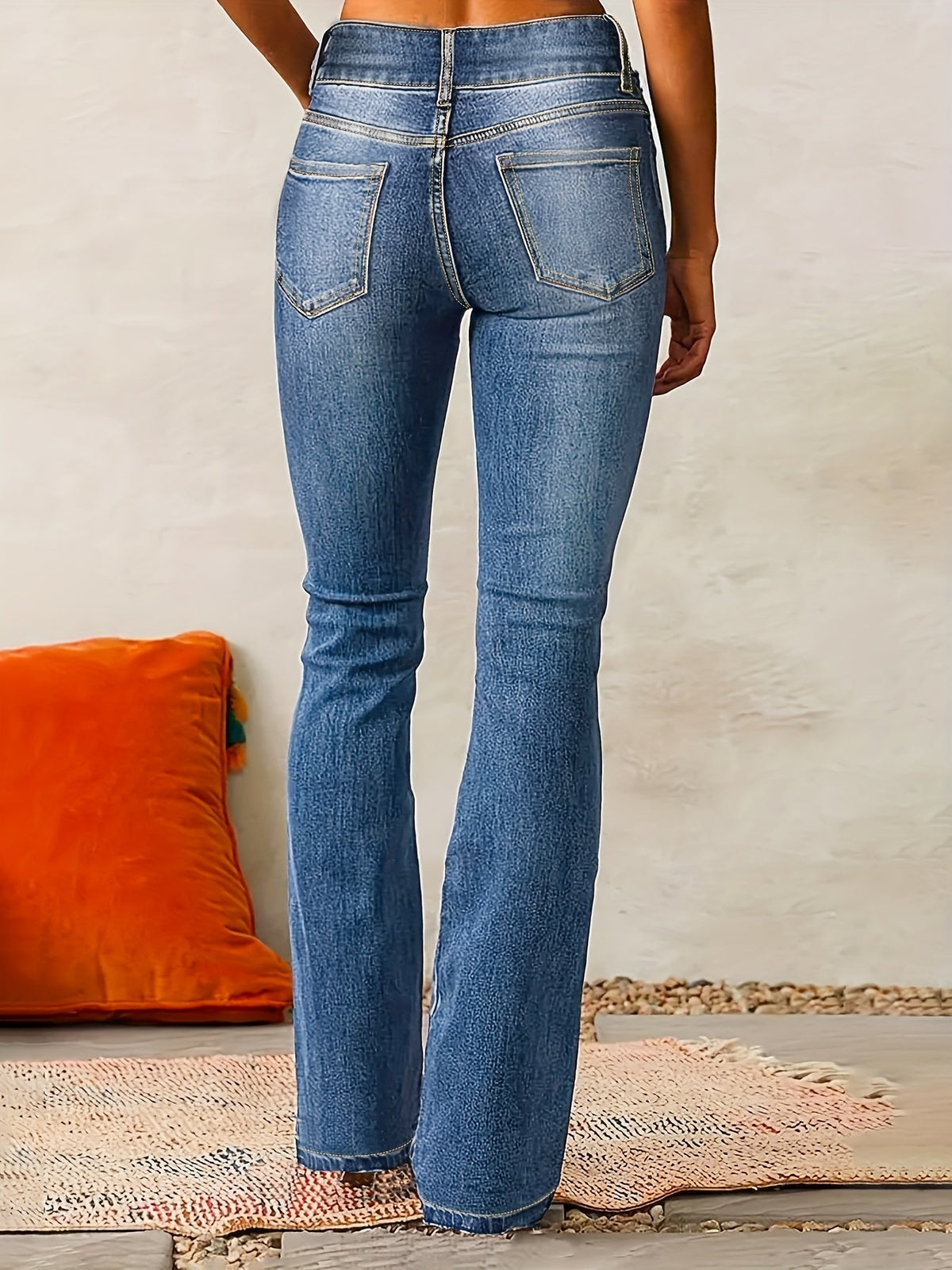 Andiara - Jeans Acampanados De Cintura Alta