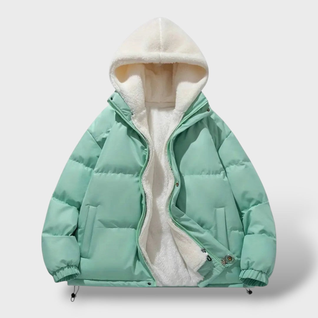 Chamarra de invierno cálida para mujeres con cierre