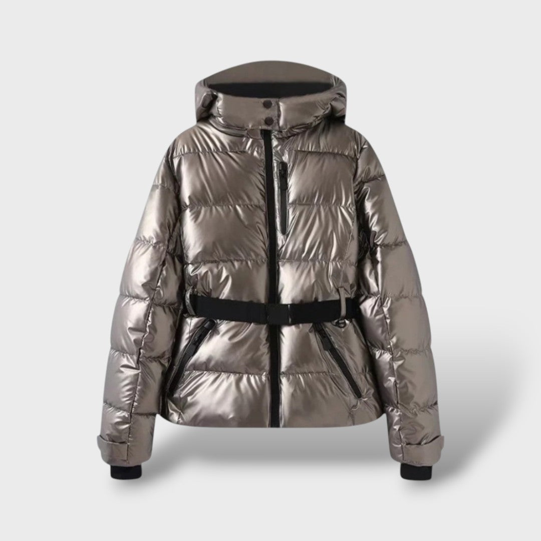 Chamarra Acolchada con Cinturón Impermeable