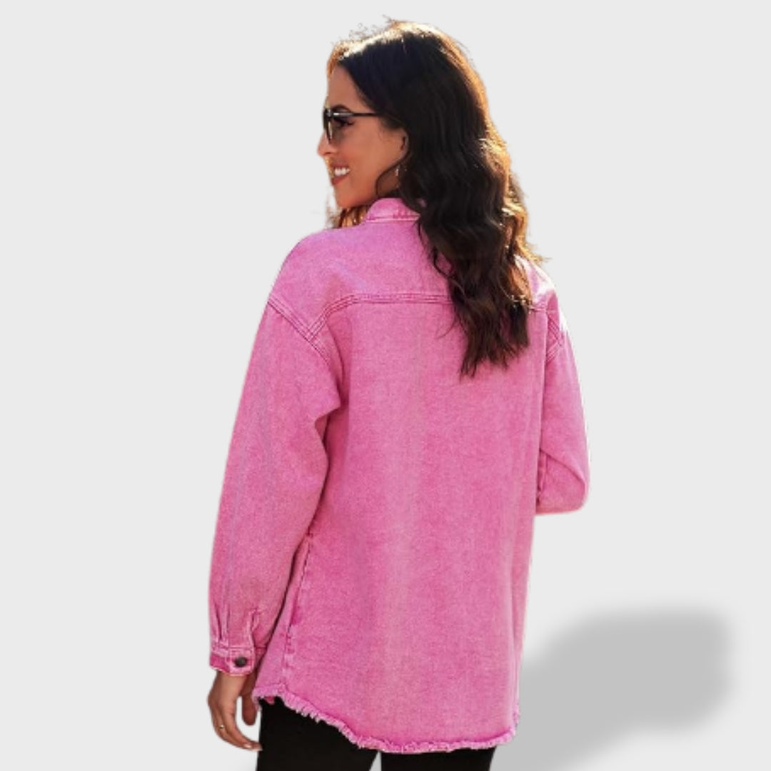 María Chamarra de Mezclilla Oversize Mujer