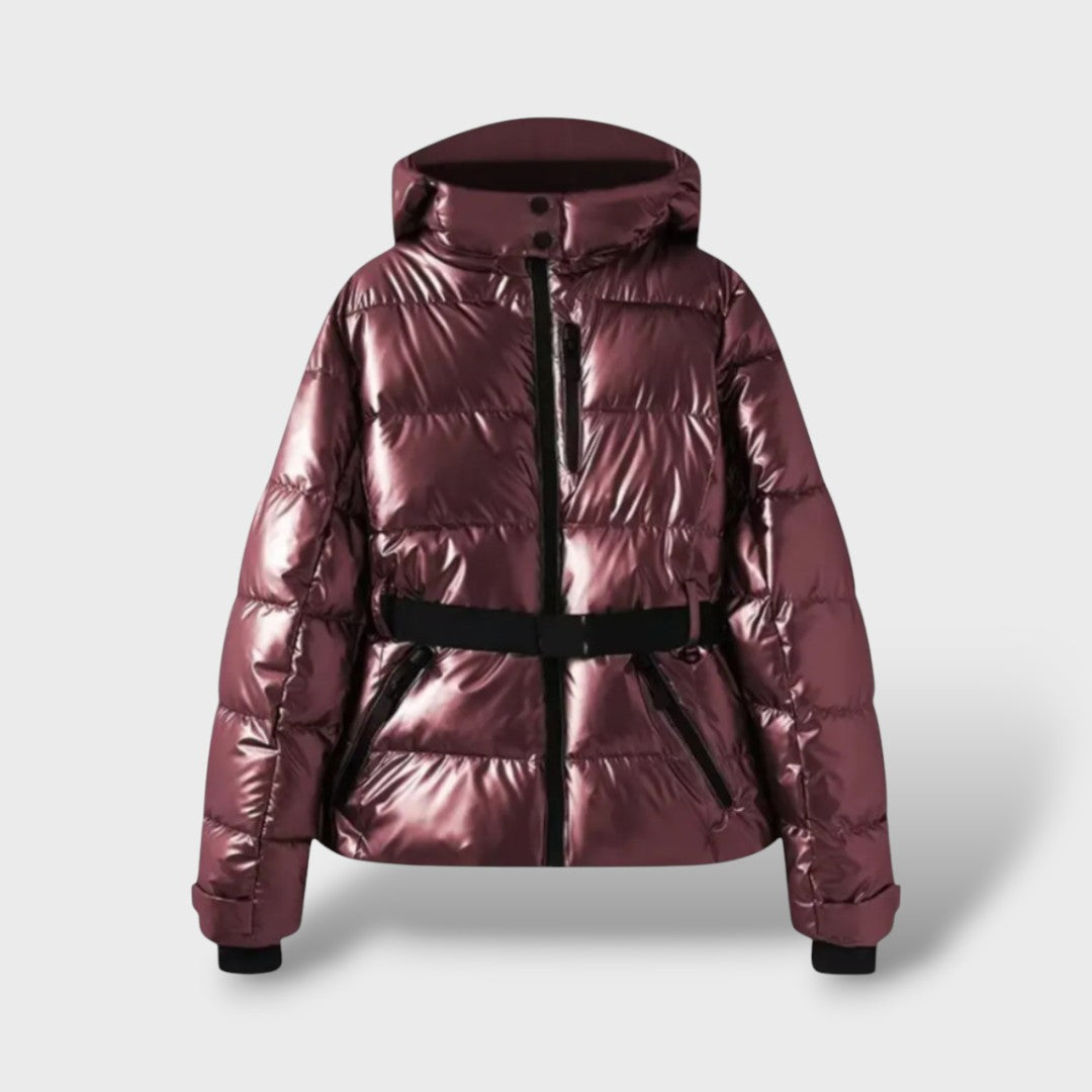 Chamarra Acolchada con Cinturón Impermeable