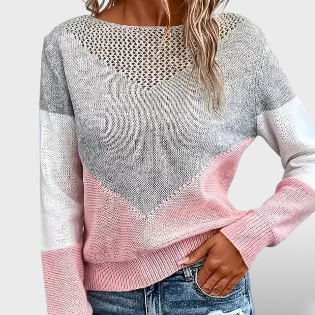 Suéter de Cachemira Rosa con Diseño Único