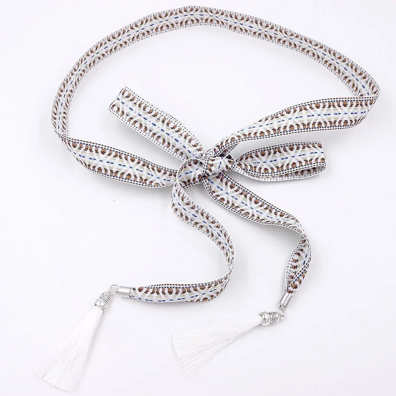 Cinturón de cadena con borlas estilo bohemio étnico chic