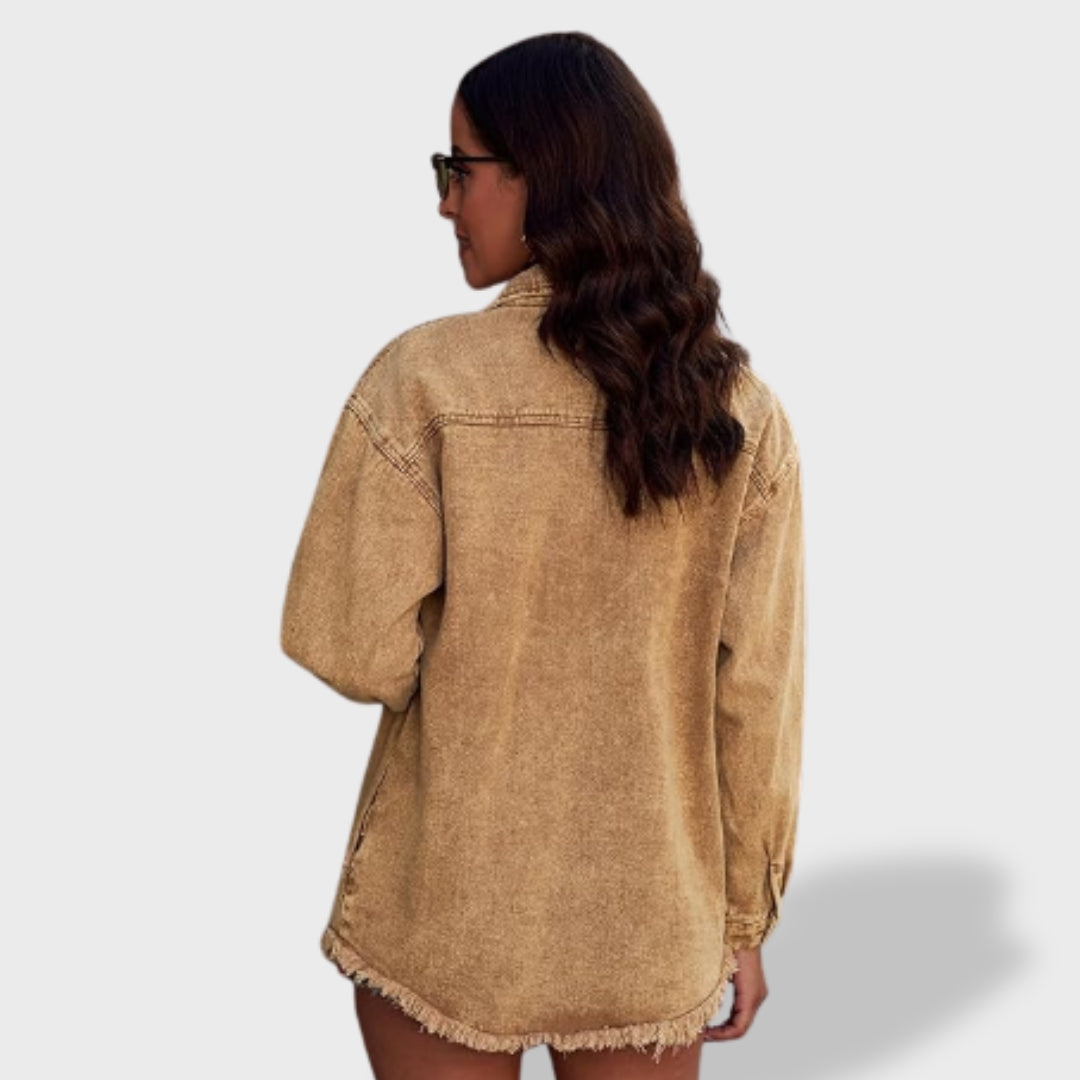 María Chamarra de Mezclilla Oversize Mujer