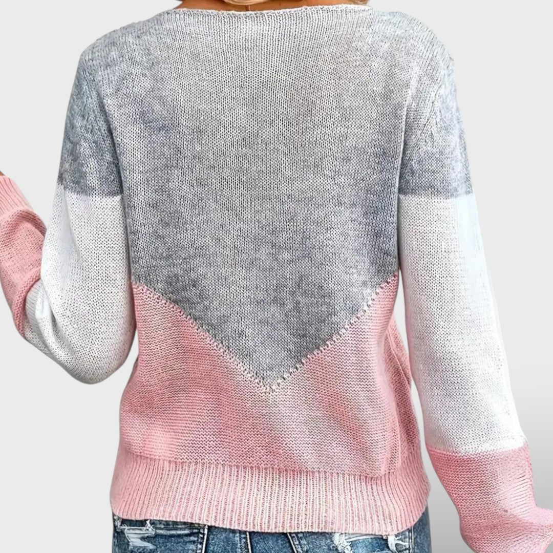 Suéter de Cachemira Rosa con Diseño Único