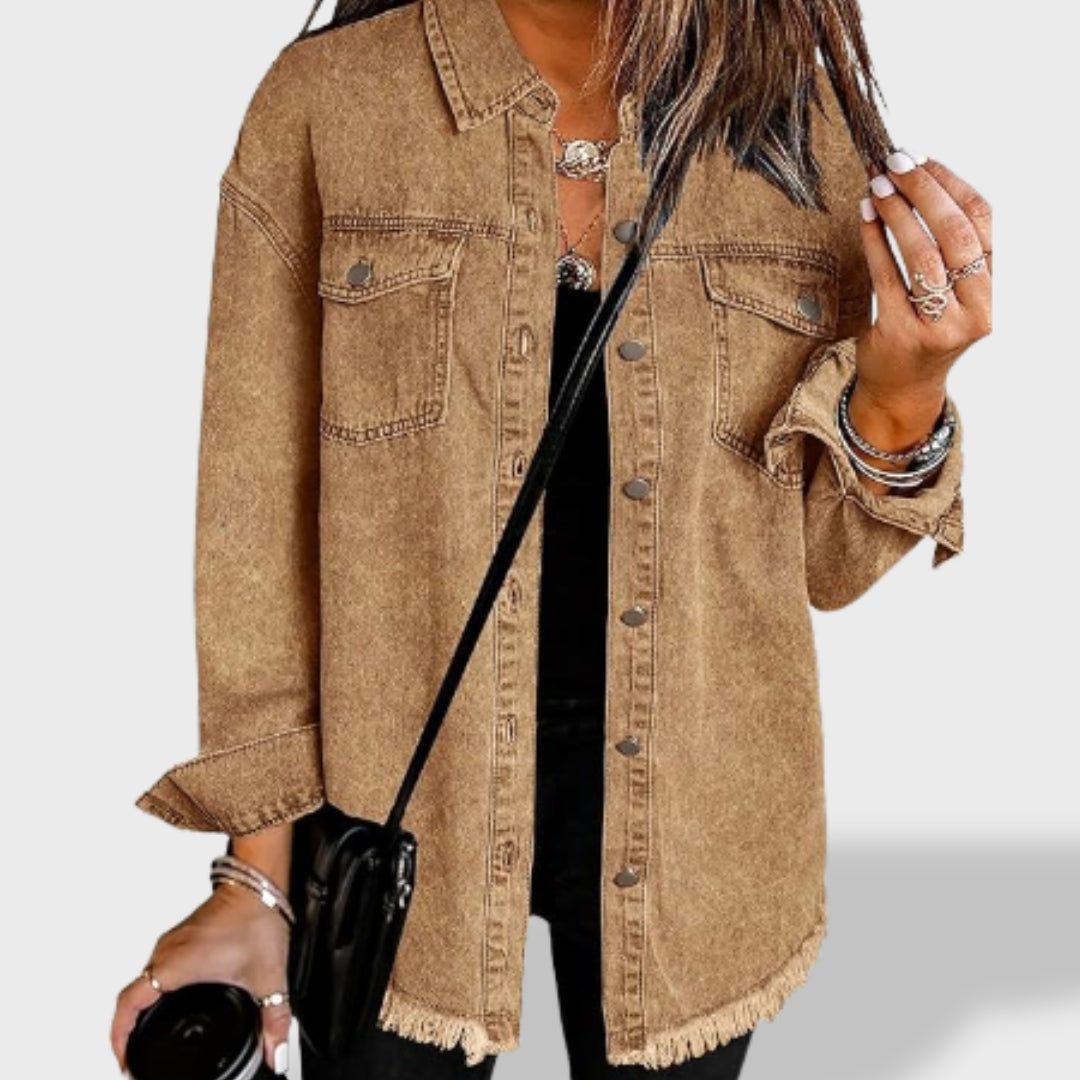 María Chamarra de Mezclilla Oversize Mujer