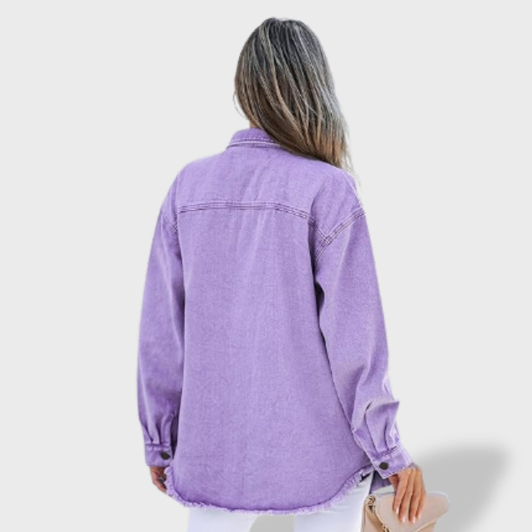 María Chamarra de Mezclilla Oversize Mujer