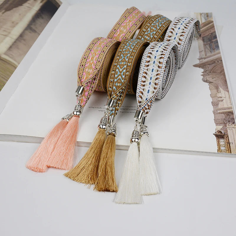 Cinturón de cadena con borlas estilo bohemio étnico chic