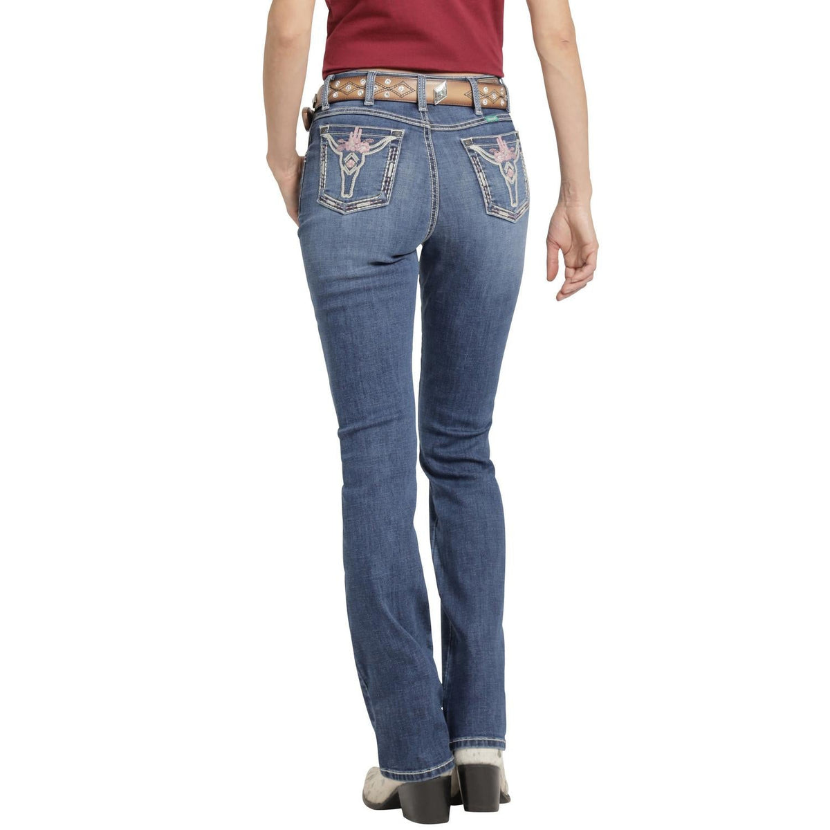 Jeans Mujer Tiro Alto Corte Bota Clásico