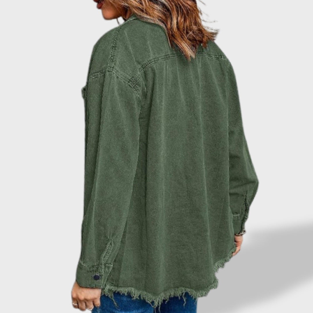 María Chamarra de Mezclilla Oversize Mujer
