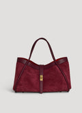 Bolsa Mayfair en Gamuza y Piel Togo Vino