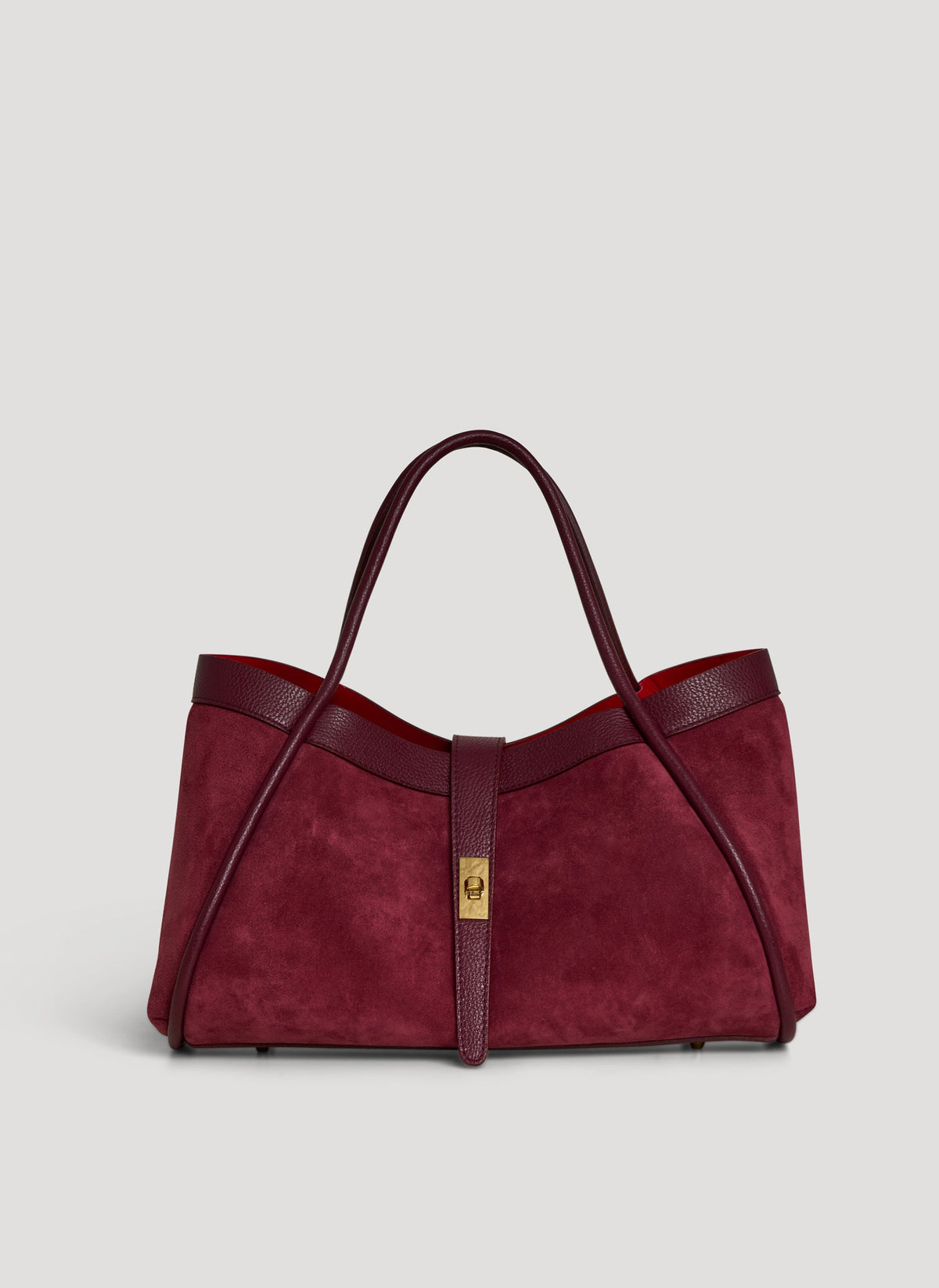 Bolsa Mayfair en Gamuza y Piel Togo Vino