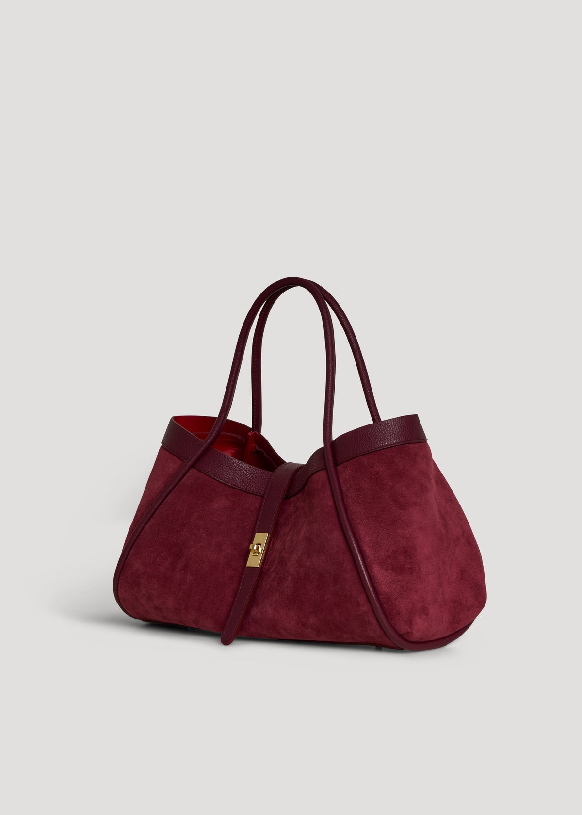 Bolsa Mayfair en Gamuza y Piel Togo Vino