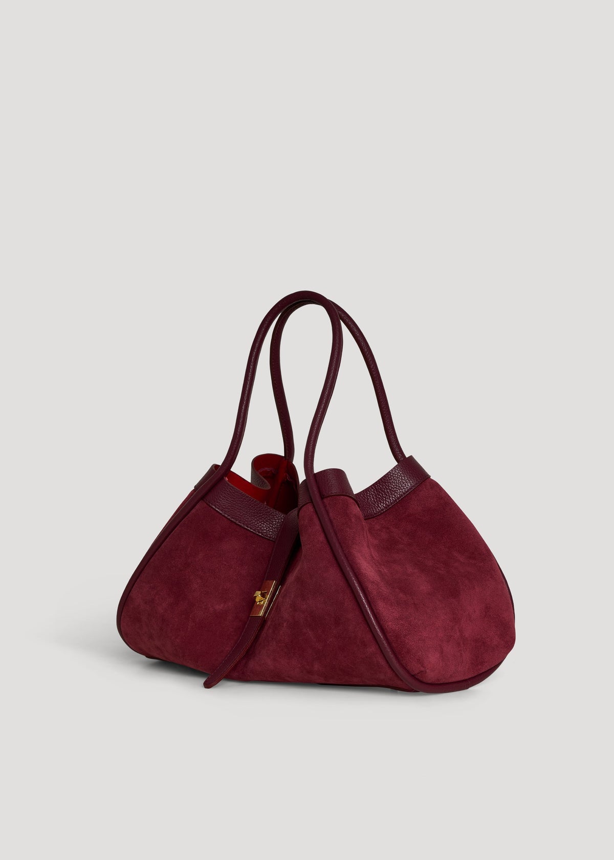 Bolsa Mayfair en Gamuza y Piel Togo Vino