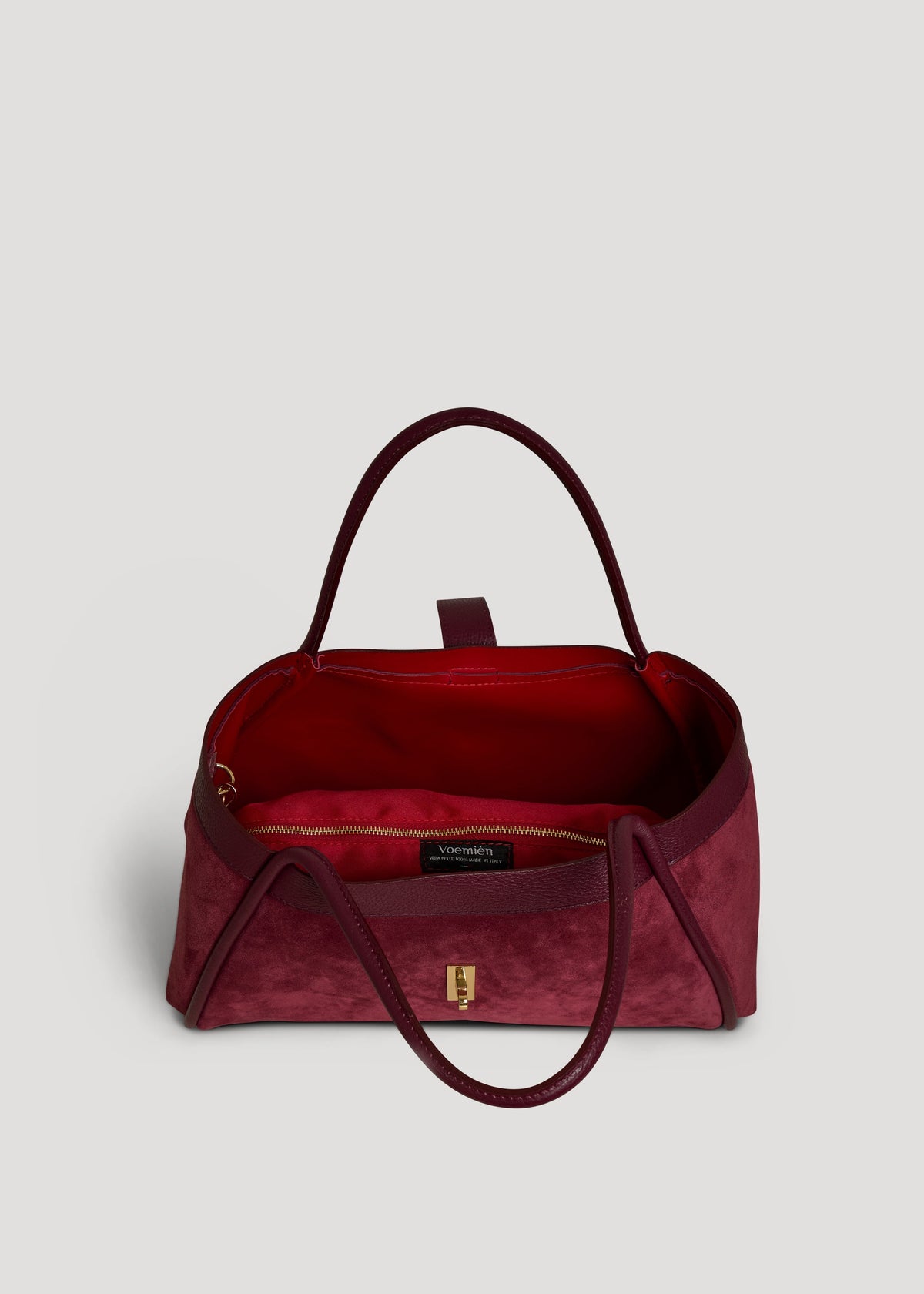 Bolsa Mayfair en Gamuza y Piel Togo Vino