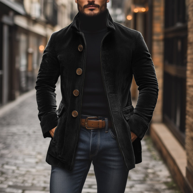 Emerson Corte Slim con Cuello Alto y Bolsillos Laterales Elegante