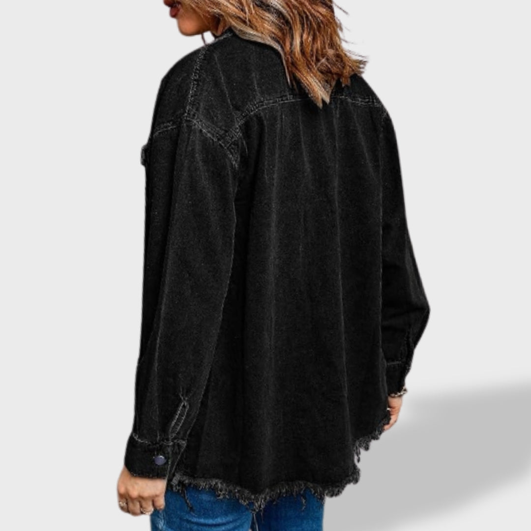María Chamarra de Mezclilla Oversize Mujer