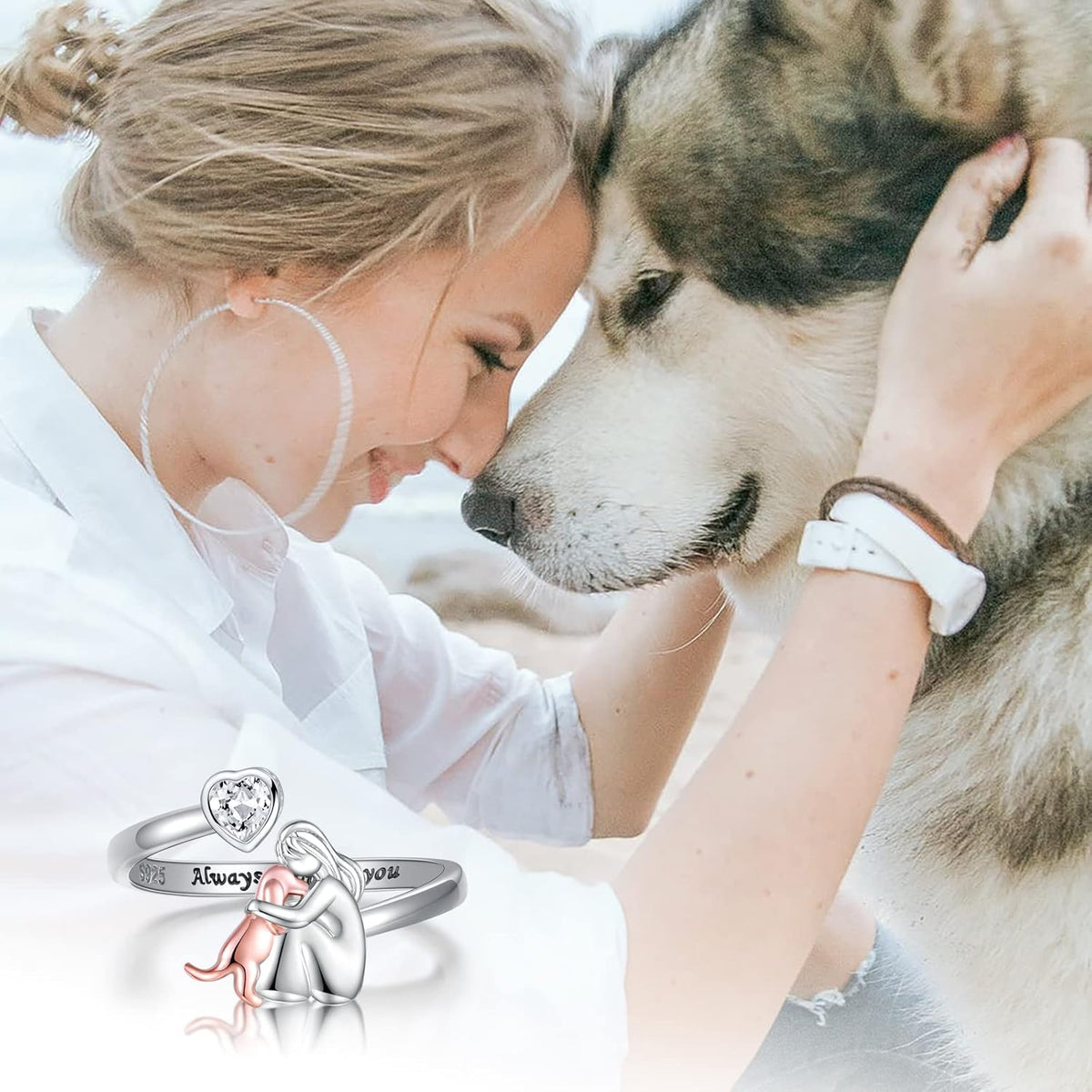 Anillo Con Icono De Perro | Siempre en mi Corazón