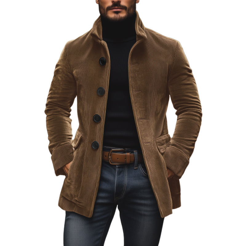 Emerson Corte Slim con Cuello Alto y Bolsillos Laterales Elegante