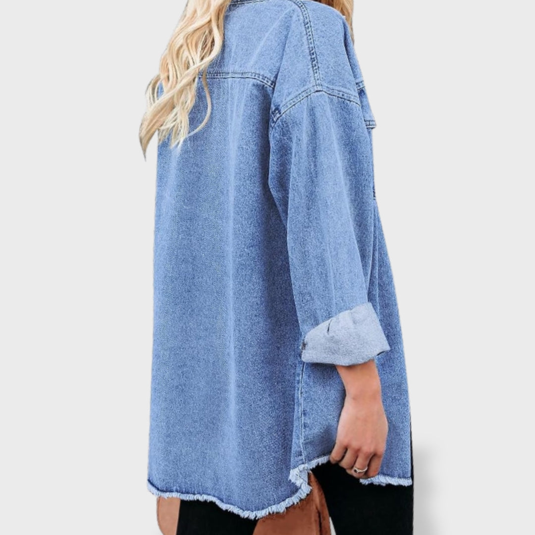 María Chamarra de Mezclilla Oversize Mujer