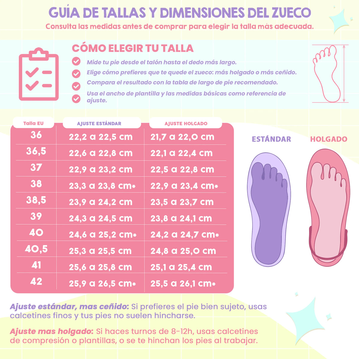 Zuecos para Enfermeras Blanco Morado