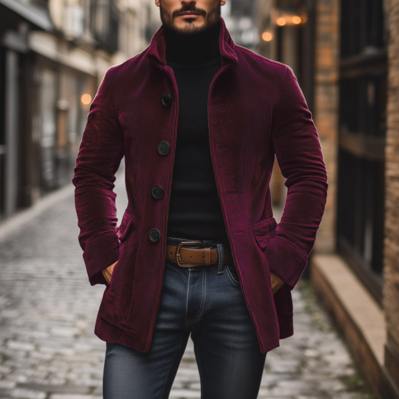 Emerson Corte Slim con Cuello Alto y Bolsillos Laterales Elegante