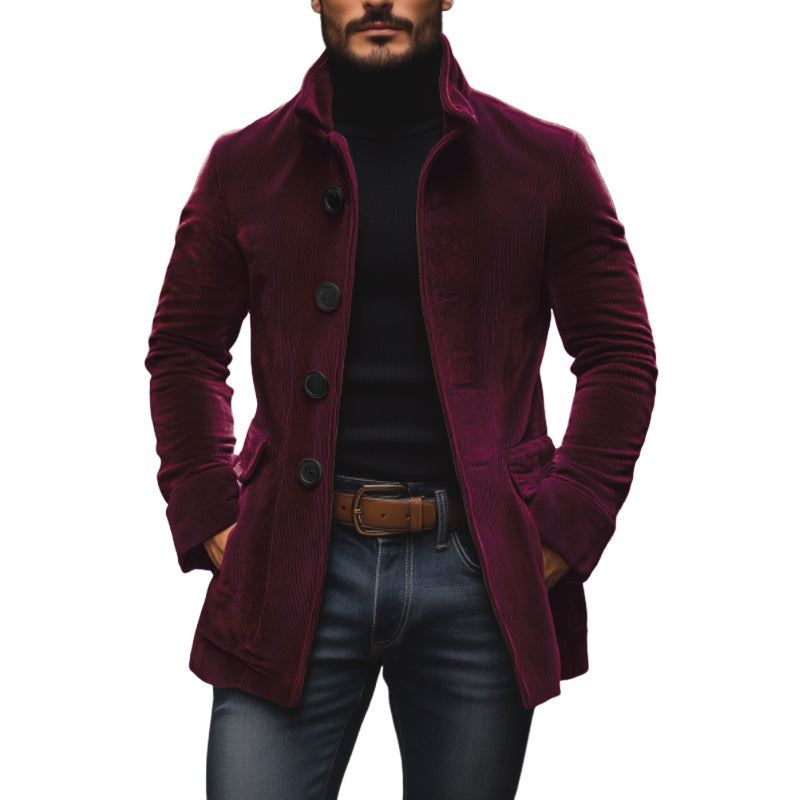 Emerson Corte Slim con Cuello Alto y Bolsillos Laterales Elegante