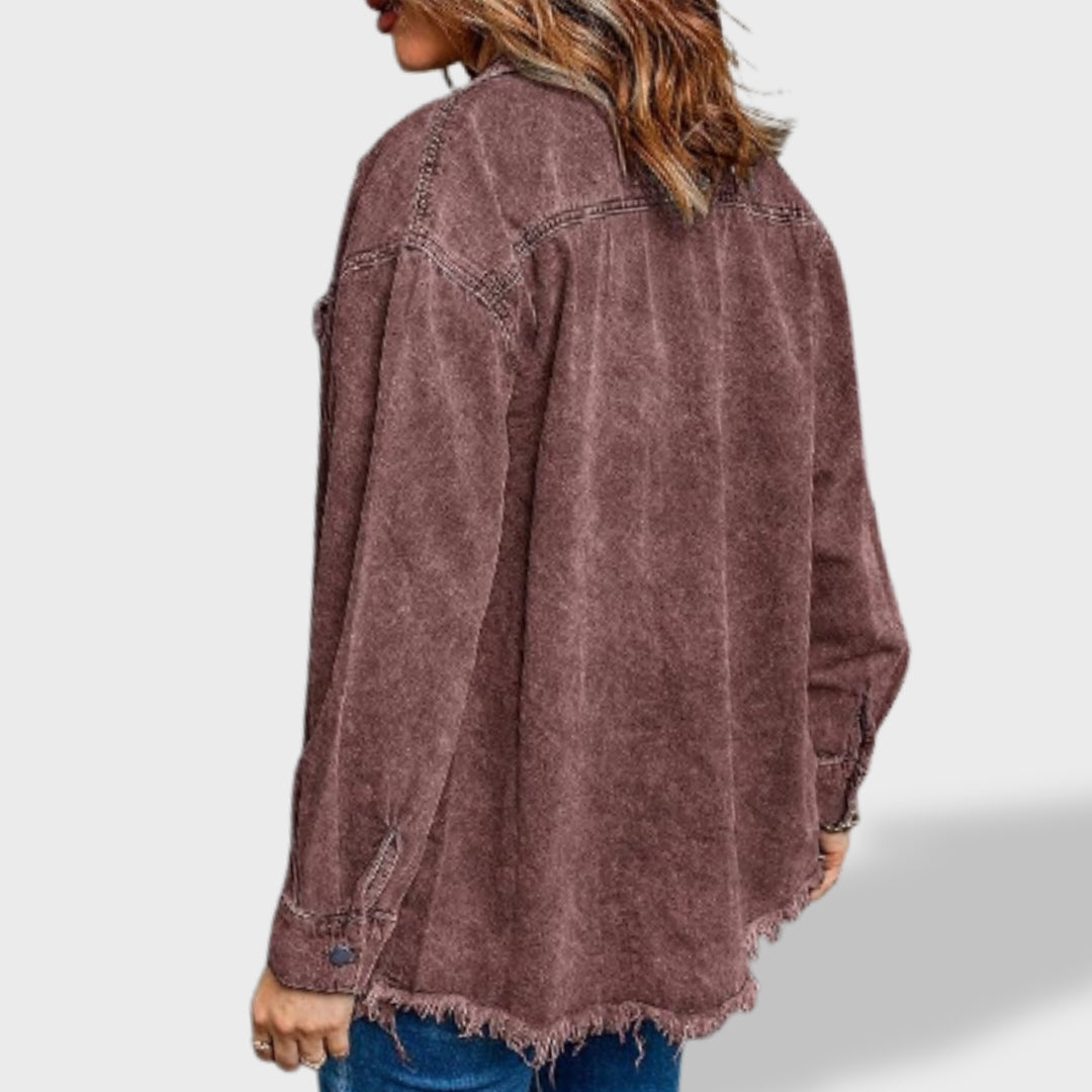 María Chamarra de Mezclilla Oversize Mujer