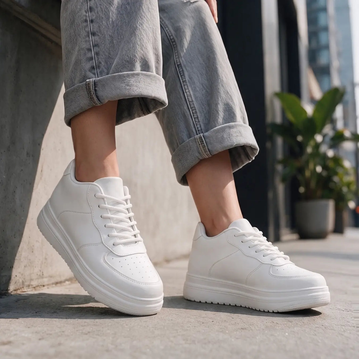AirLift — Tenis Blancos con Alza 8 cm