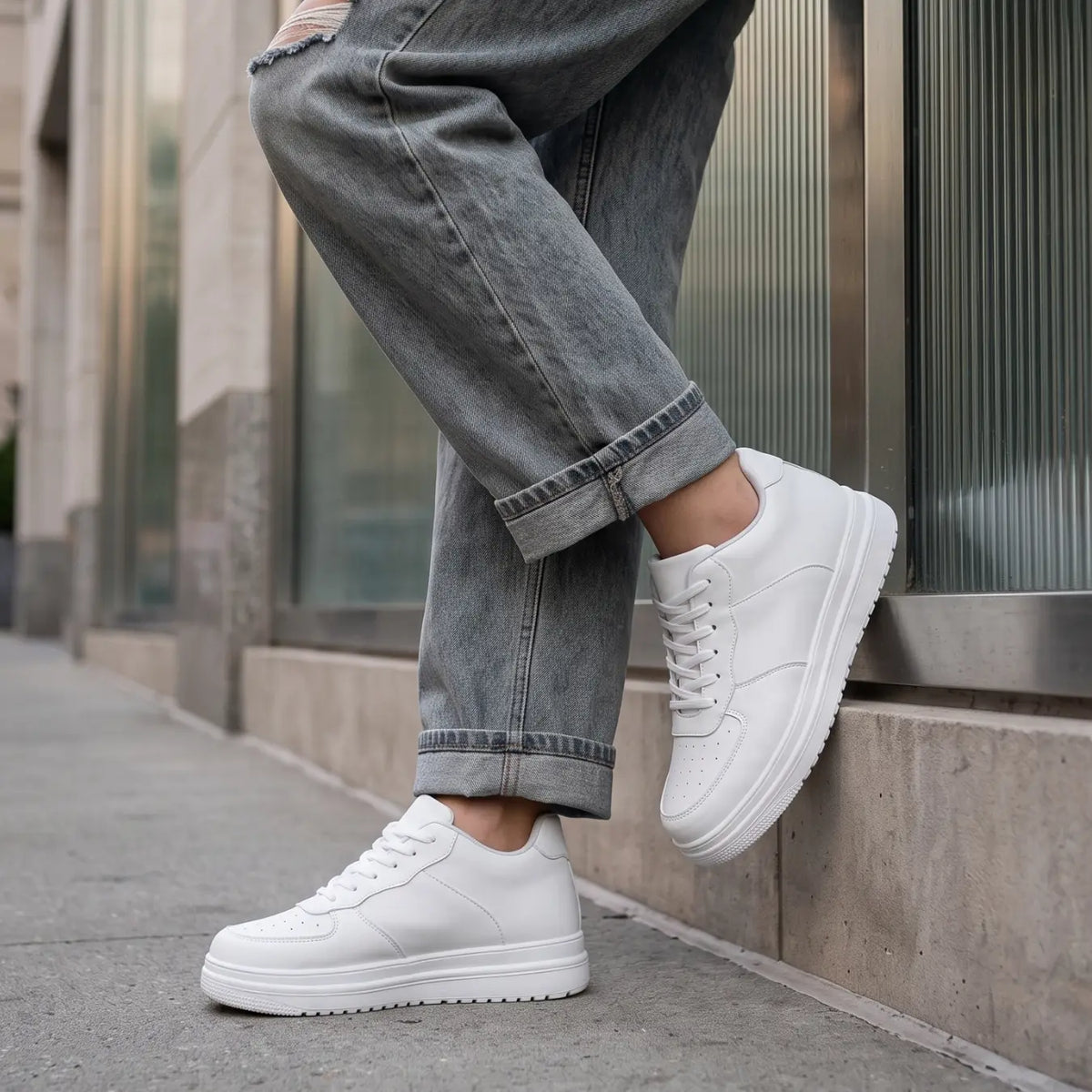 AirLift — Tenis Blancos con Alza 8 cm