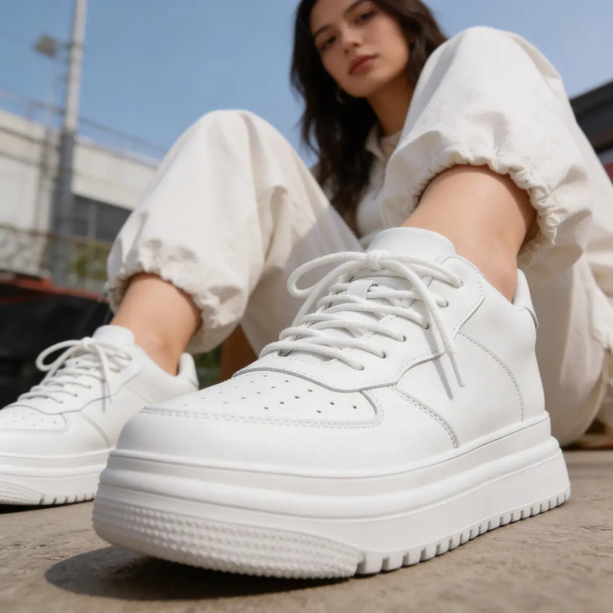 AirLift — Tenis Blancos con Alza 8 cm