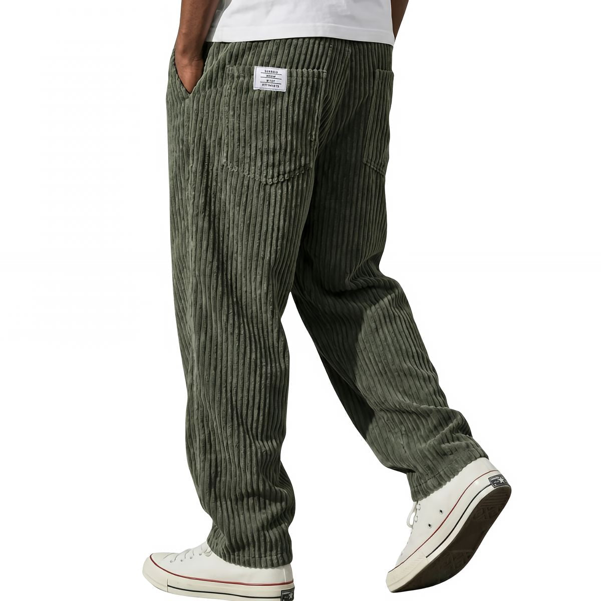 Pantalón de Pana Recto con Cordón para Hombre