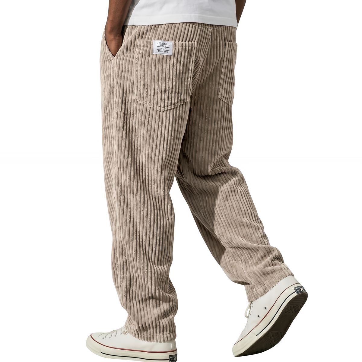 Pantalón de Pana Recto con Cordón para Hombre