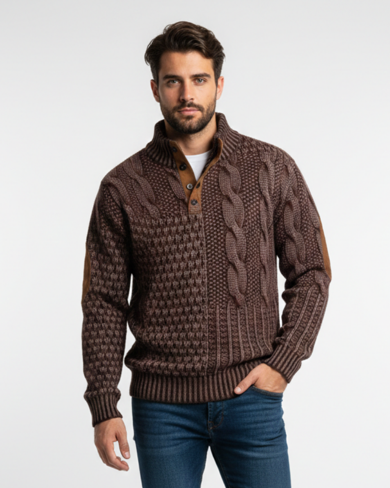 Aaron Suéter Patchwork Cuello Alto