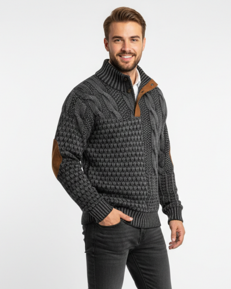 Aaron Suéter Patchwork Cuello Alto