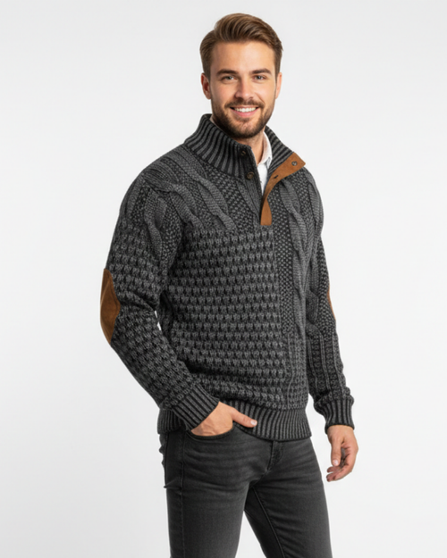 Aaron Suéter Patchwork Cuello Alto