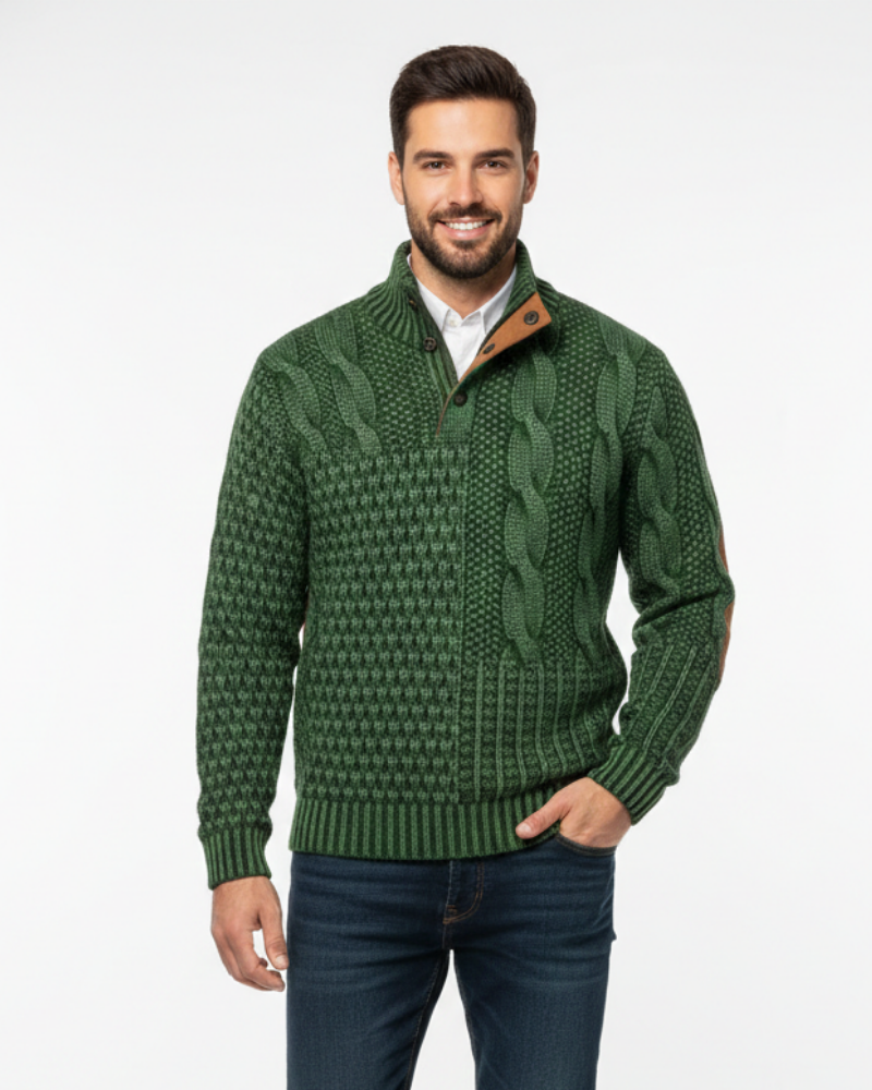 Aaron Suéter Patchwork Cuello Alto