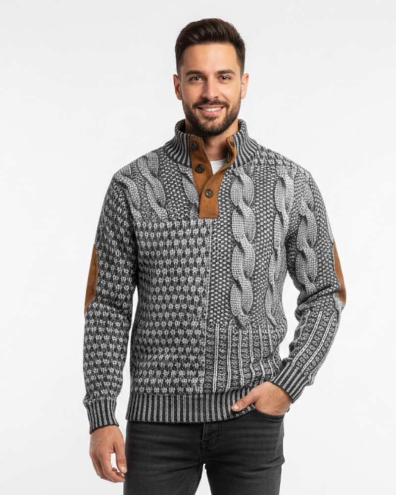 Aaron Suéter Patchwork Cuello Alto