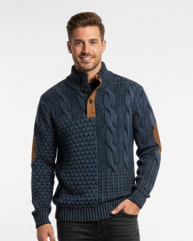 Aaron Suéter Patchwork Cuello Alto