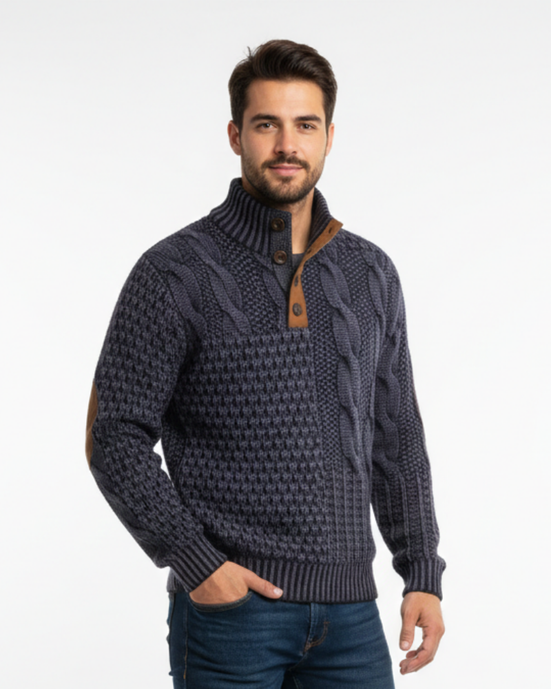 Aaron Suéter Patchwork Cuello Alto