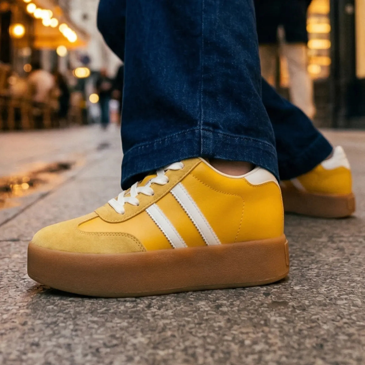 Lovet — Tenis de Gamuza con Alza 7 cm